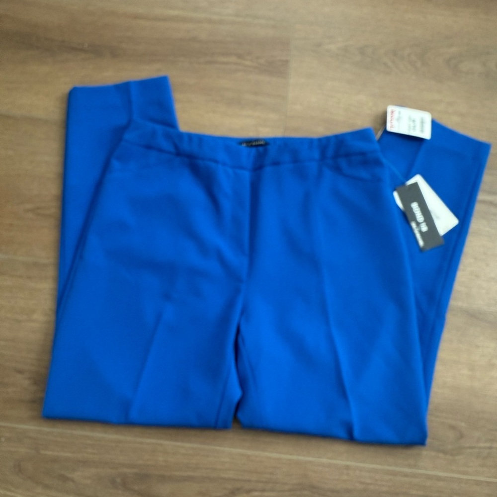 Zac & Rachel Lapis Blue Pull On Ankle Work Pants - Picture 3 of 4